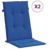 Cojines de silla de jardín de Vidaxl 2 st alto trasero 120x50x3 cm tela azul real