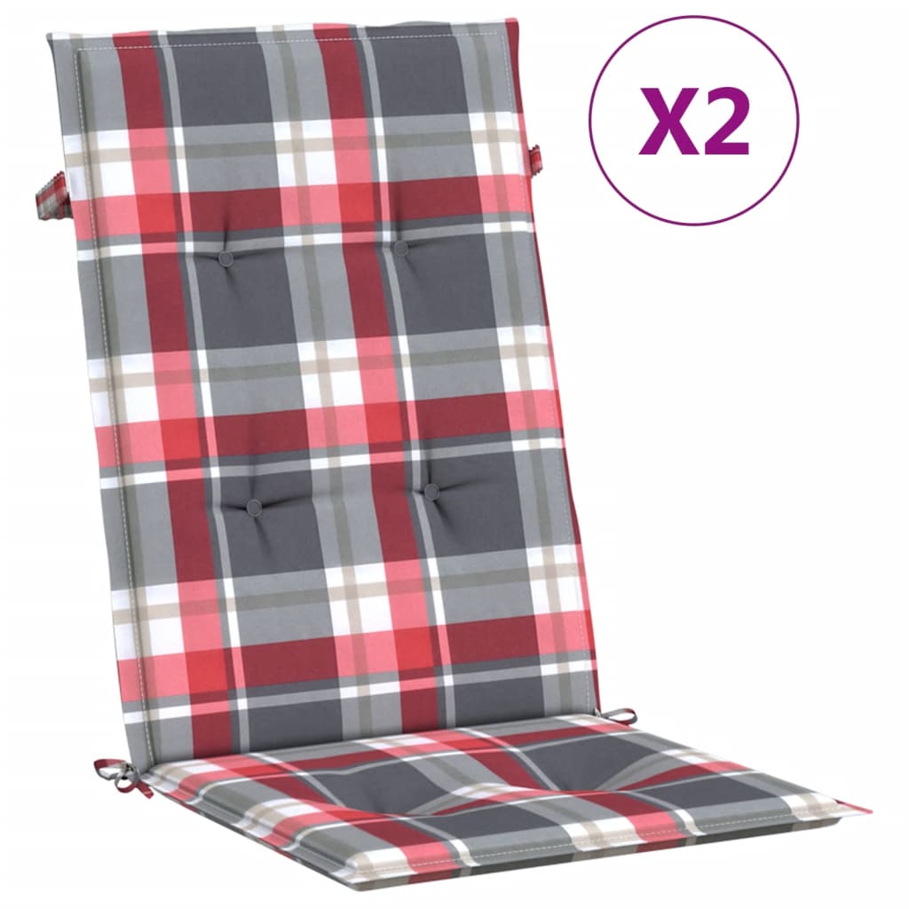 Vidaxl Gaart CHAIR KUSHIOUNEN 2 PCS 120X50X3 cm Stoffkämpfungsmuster rout