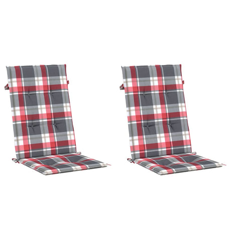 Vidaxl tuinstoelkussens 2 st 120x50x3 cm stof ruitpatroon rood