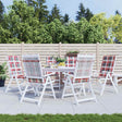 Vidaxl tuinstoelkussens 6 st 120x50x3 cm stof ruitpatroon rood