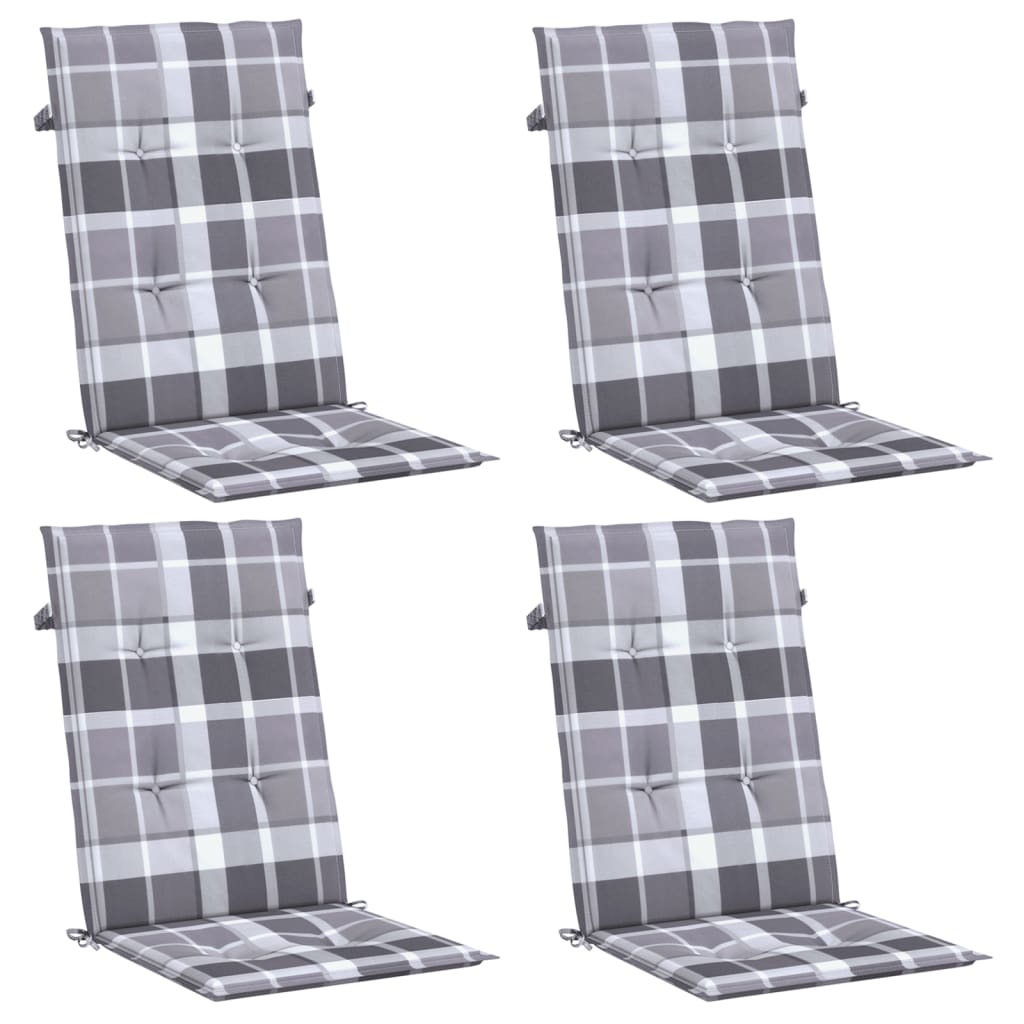 Vidaxl Garden chair cushions 4 pcs 120x50x3 cm Fabric diamond pattern gray