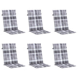 Cojines de silla de jardín de Vidaxl 6 PCS 120x50x3 CM Tabet Patrón de diamante Gray