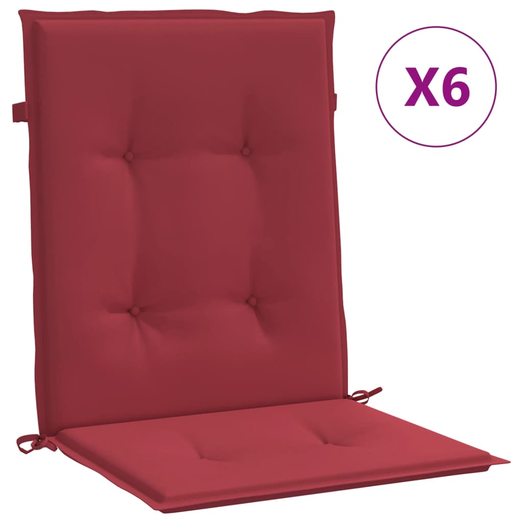 Vidaxl Gaart CHAIR CUSGEN 6 PC 100X50X3 CM OXFORD FOBRAL WINE RED