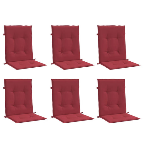 Vidaxl tuinstoelkussens 6 st 100x50x3 cm oxford stof wijnrood
