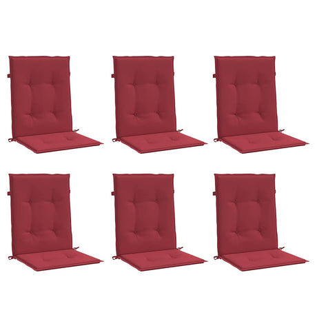 Vidaxl tuinstoelkussens 6 st 100x50x3 cm oxford stof wijnrood