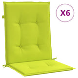 Vidaxl Garden Chair puter 6 stk 100x50x3 cm oxford stoff klar grønn