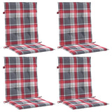 Cojines de silla de jardín Vidaxl 4 PCS 100x50x3 CM Oxford Fabric Patrón de diamante Rojo