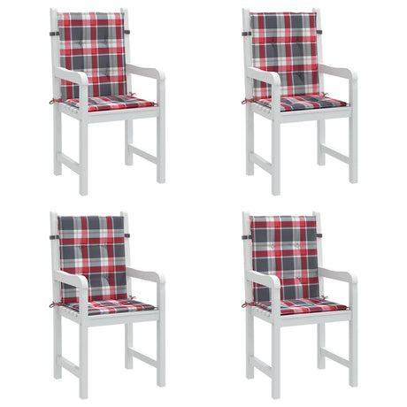 Vidaxl tuinstoelkussens 4 st 100x50x3 cm oxford stof ruitpatroon rood