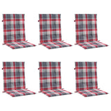 Coussins de chaise de jardin vidaxl 6 pcs 100x50x3 cm Oxford tissu diamant motif rouge