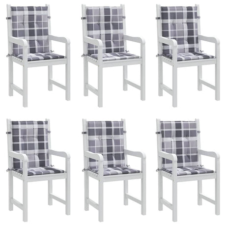 Vidaxl tuinstoelkussens 6 st 100x50x3 cm oxford stof ruitpatroon grijs