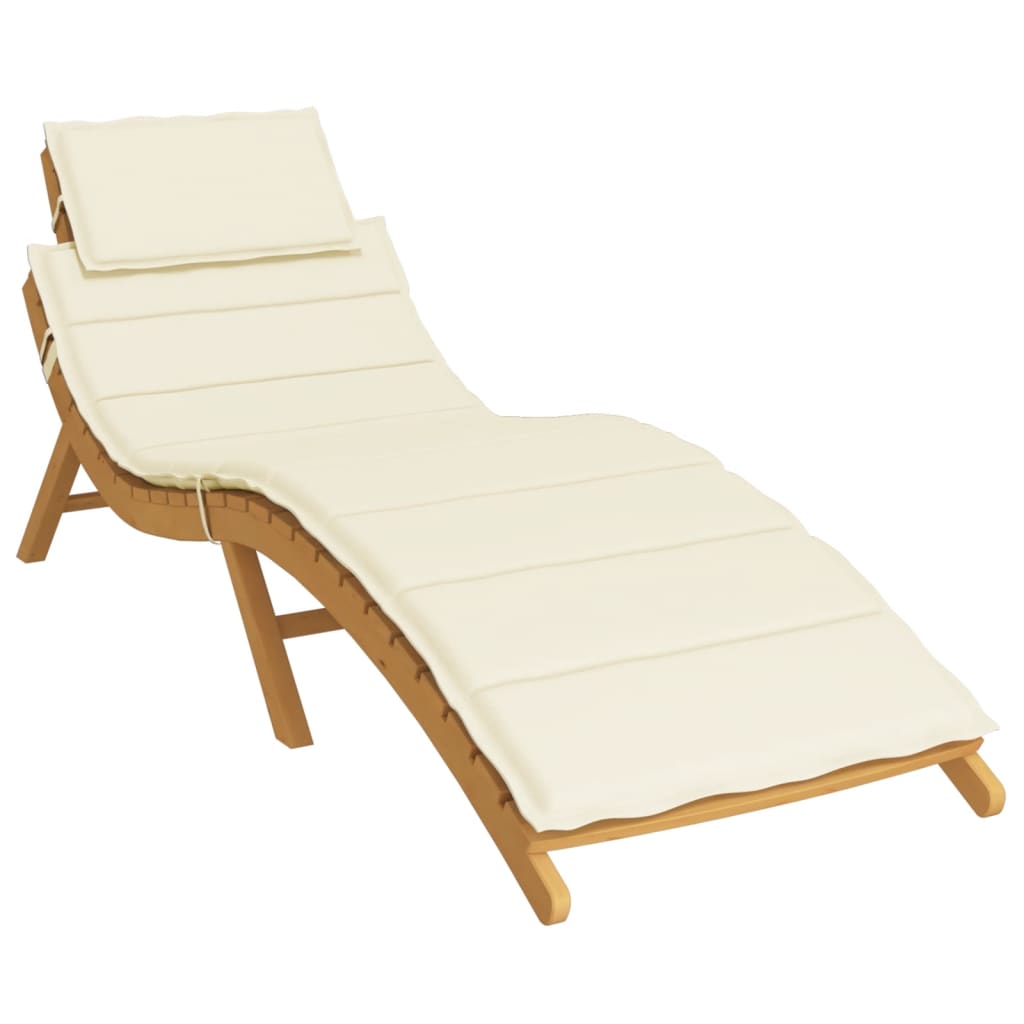 Vidaxl Lounger Cushion 186x58x3 cm Oxford Fabric Crème -farvet