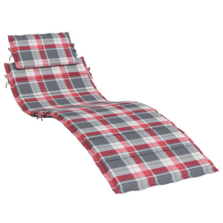 Vidaxl ligbedkussen 186x58x4 cm oxford stof ruitpatroon rood