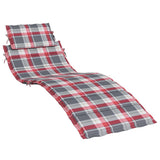 Vidaxl ligbedkussen 186x58x4 cm oxford stof ruitpatroon rood