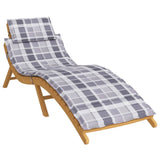 Vidaxl Lounger Cushion 186x58x3 CM Oxford Fabric Diamond Mönster grå