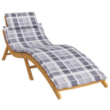 Vidaxl ligbedkussen 186x58x4 cm oxford stof ruitpatroon grijs