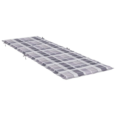 Vidaxl ligbedkussen 186x58x4 cm oxford stof ruitpatroon grijs