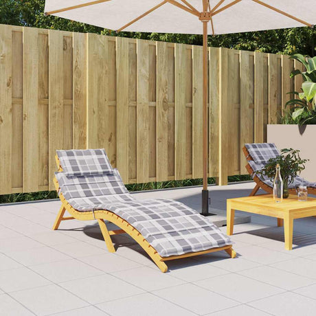 Vidaxl ligbedkussen 186x58x4 cm oxford stof ruitpatroon grijs
