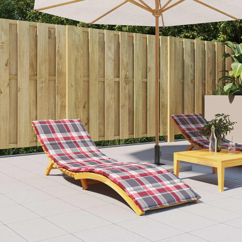 Vidaxl ligbedkussen 200x50x3 cm oxford stof ruitpatroon rood
