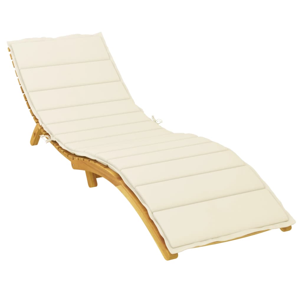 Vidaxl Lounger Cushion 200x60x3 cm Oxford stoffkrem -farget