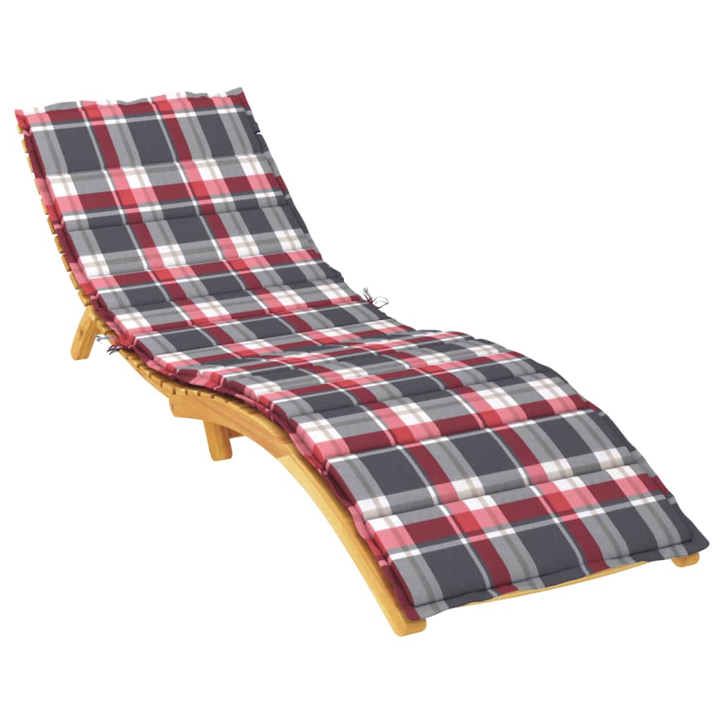 Vidaxl Lounger Cushion 200x60x3 cm Oxford Fabric Diamond Pattern Red