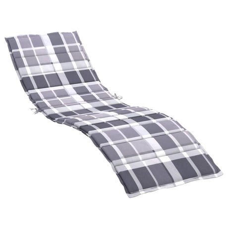 Vidaxl ligbedkussen200x60x3 cm oxford stof ruitpatroon grijs