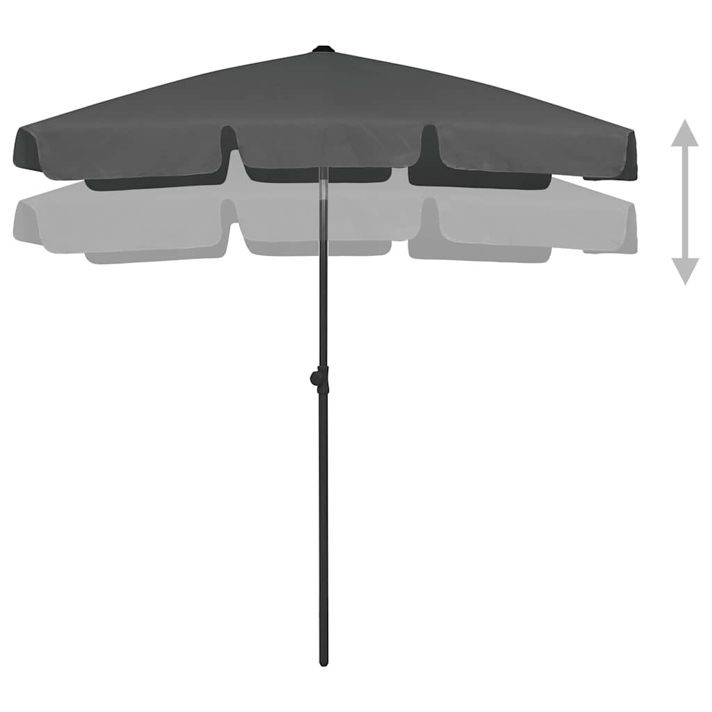Vidaxl strandparasol 180x120 cm antracietkleurig