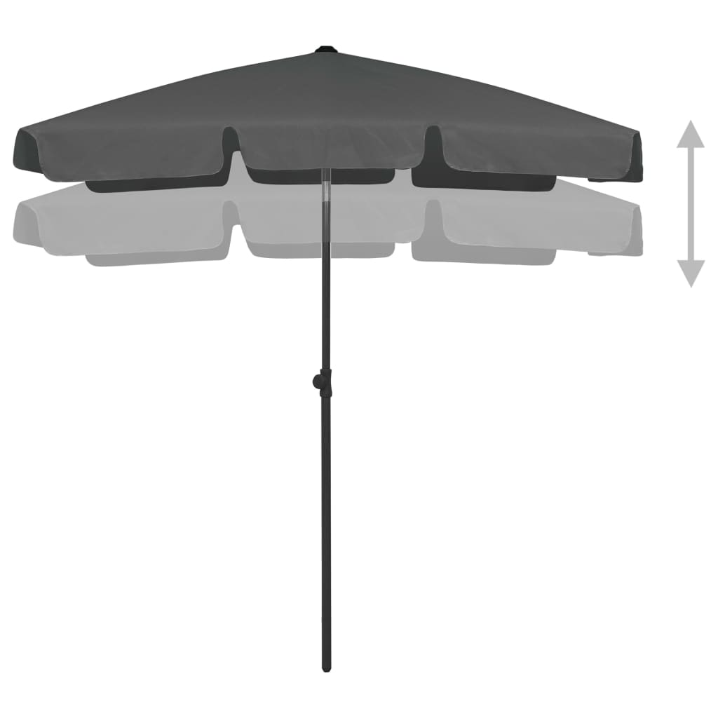 Vidaxl StrandParasol 180x120 cm Anthracite -färgad