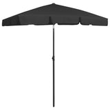 Vidaxl StrandParasol 180x120 cm svart