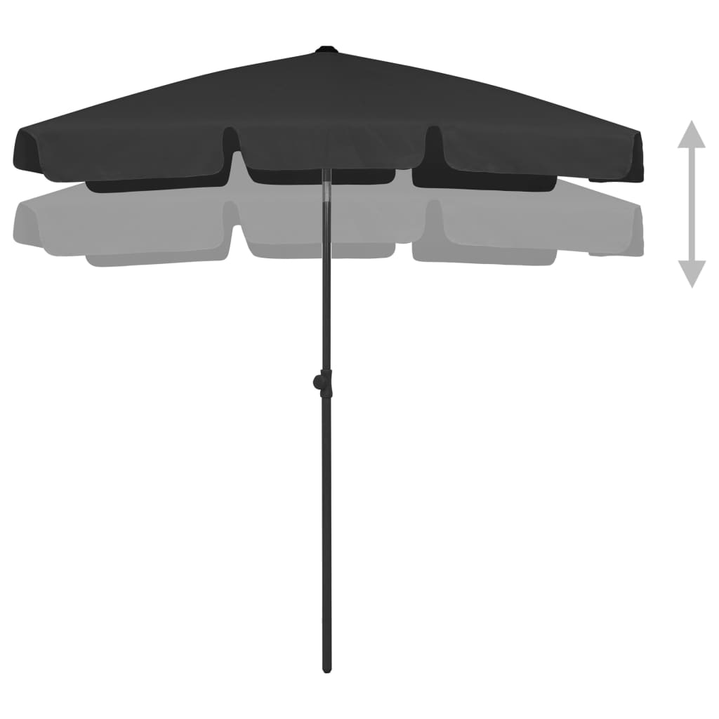 Vidaxl StrandParasol 180x120 cm svart