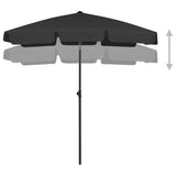 Vidaxl StrandParasol 180x120 cm svart