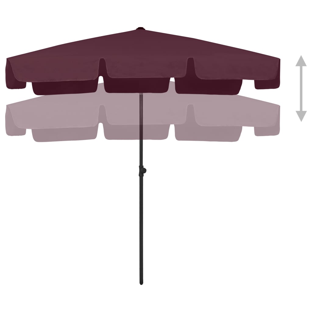 Vidaxl Strandparasol 200x125 cm Burdeos rojo