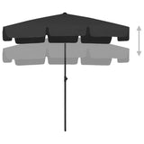 Vidaxl StrandParasol 200x125 cm svart