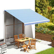 Vidaxl vervangingsdoek voor luifel 400x350 cm polyester blauw en wit