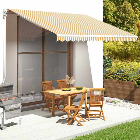 Vidaxl vervangingsdoek voor luifel 450x350 cm polyester geel en wit