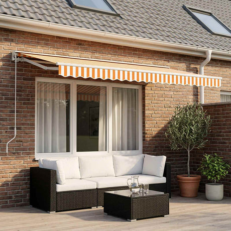 Vidaxl vervangingsdoek voor luifel 500x350 cm polyester geel en wit