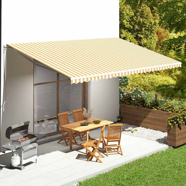 Vidaxl vervangingsdoek voor luifel 600x350 cm polyester geel en wit