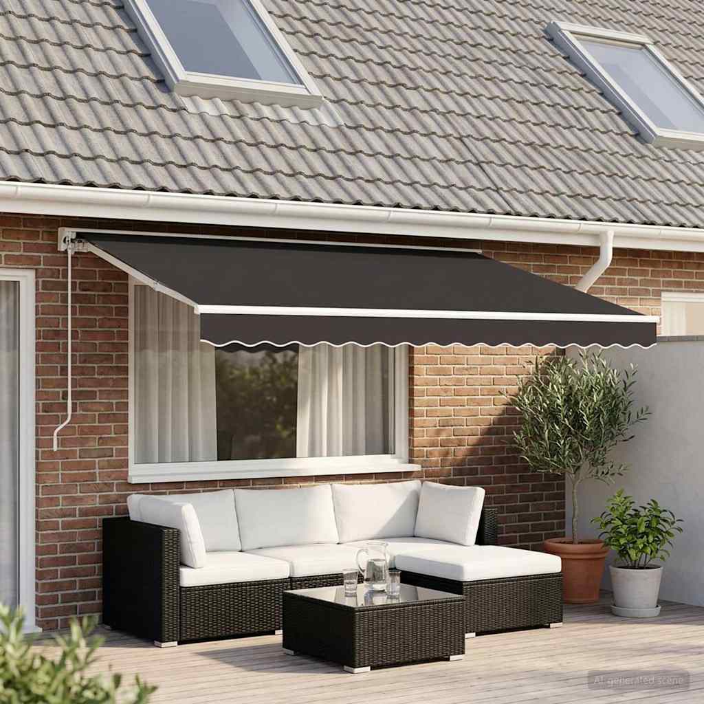 Vidaxl vervangingsdoek voor luifel 500x350 cm polyester antracietkleurig