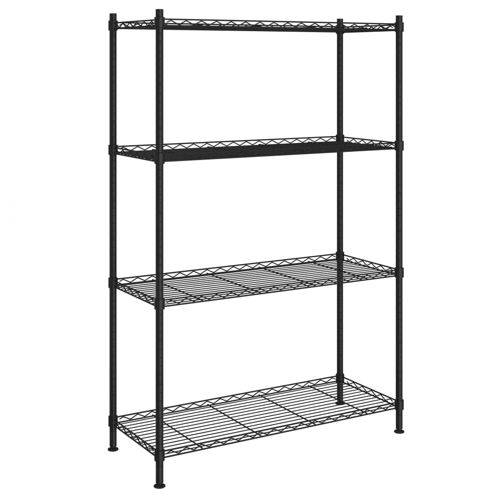 Vidaxl opbergrek 4-laags 200 kg 90x35x137 cm zwart