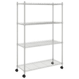 Vidaxl Storage Rack 4-lag med hjul 200 kg 90x35x142 cm kromfarget