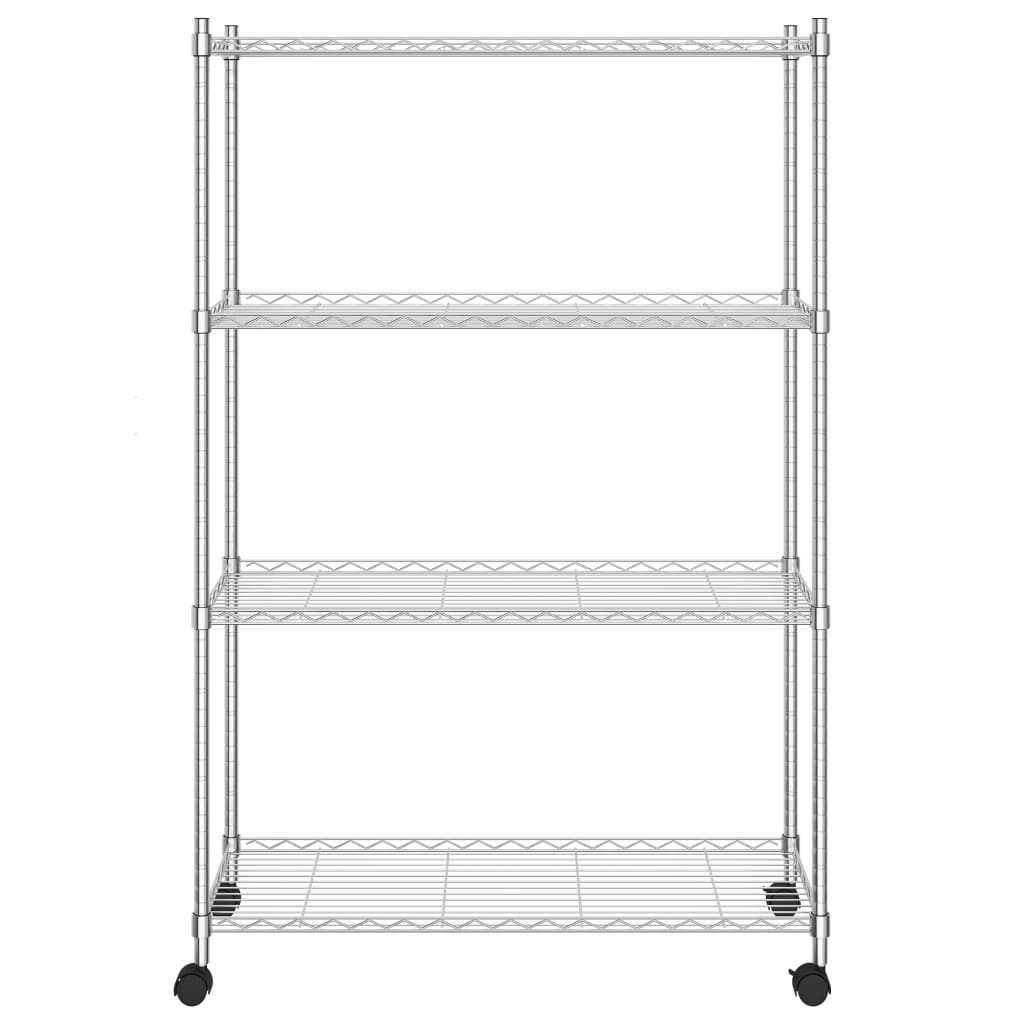 Vidaxl Storage Rack 4-lag med hjul 200 kg 90x35x142 cm kromfarget