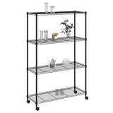 Vidaxl opbergrek 4-laags met wielen 200 kg 90x35x142 cm zwart