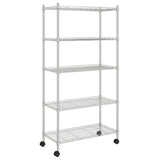 Vidaxl Storage Rack 5-lags med hjul 250 kg 75x35x155 cm kromfarget