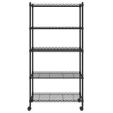 Vidaxl Storage Rack 5-lags med hjul 250 kg 75x35x155 cm svart