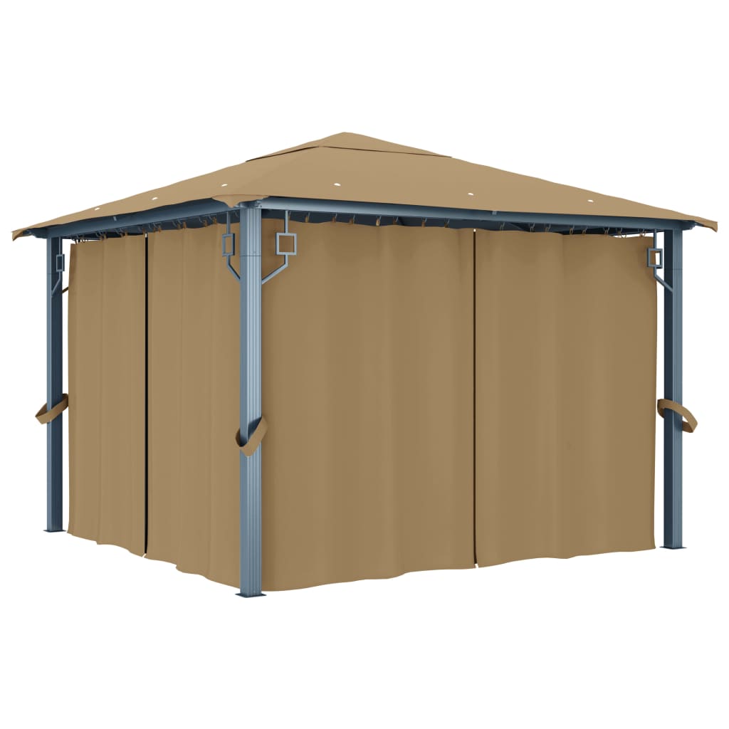 Vidaxl Arbor con cortina de 300x300 cm de aluminio