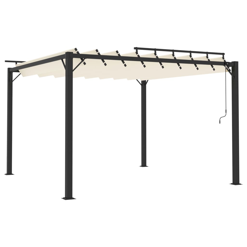 Arbor Vidaxl avec toit à latte 3x3 m de poussière et de crème en aluminium -colored