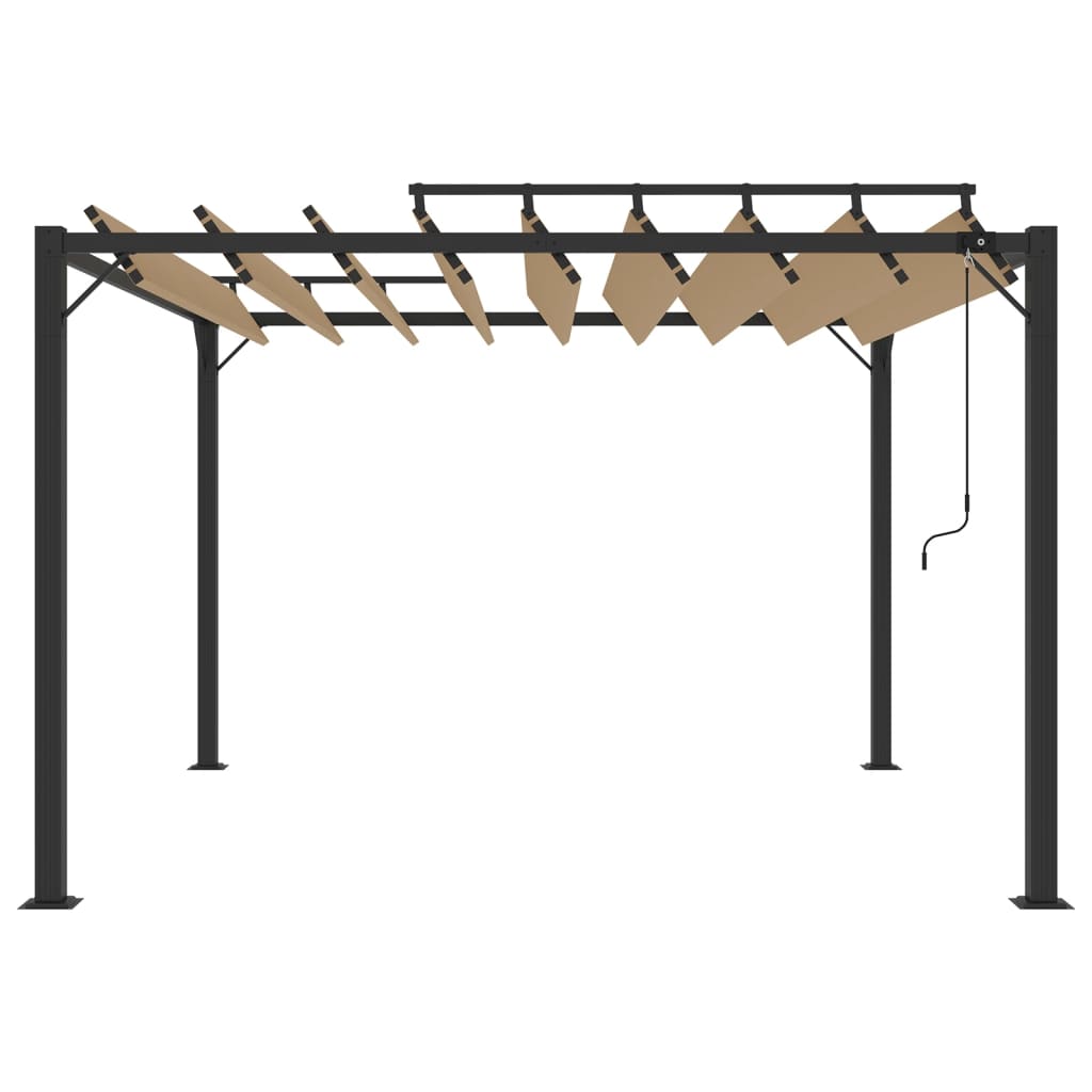 Vidaxl Arbor med lamellak 3x3 m støv og aluminium taupe