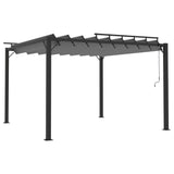 Vidaxl Arbor mam Slat Daach 3x3 m Stëbs an Aluminium Anthracite -Colored