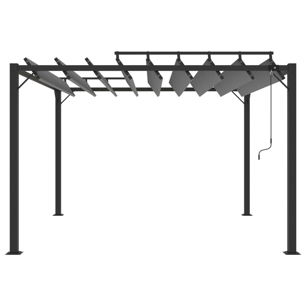 Arbor Vidaxl con techo de listones 3x3 m de polvo y antracita de aluminio