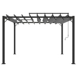 Vidaxl Arbor mam Slat Daach 3x3 m Stëbs an Aluminium Anthracite -Colored