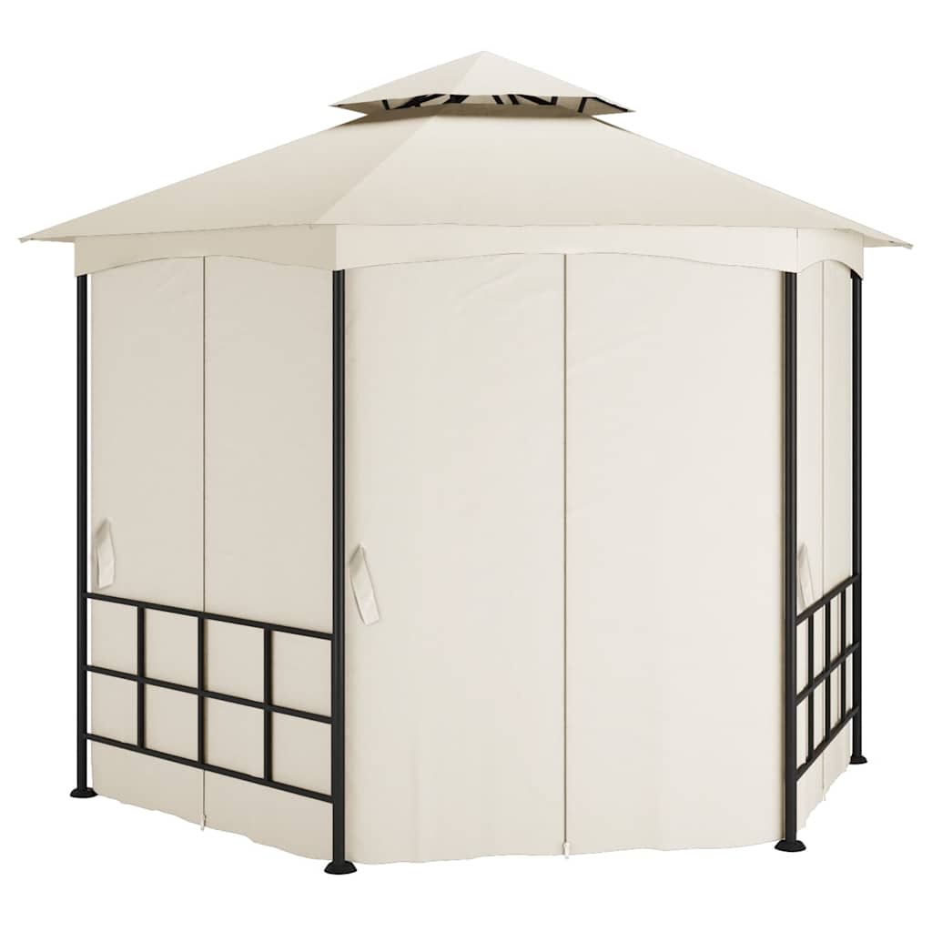 Vidaxl prieel met zijwanden 3,1x2,7 m crèmekleurig